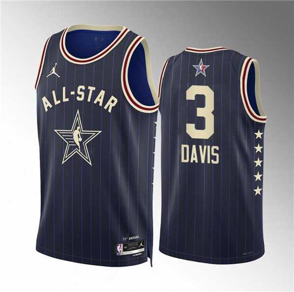 Mens 2024 All-Star #3 Anthony Davis Navy Stitched Basketball Jersey